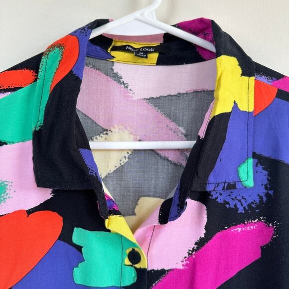 New Look Vintage 90s y2K Retro Shirt Long Sleeve Button Front Blouse Womens 1X - Picture 5 of 10